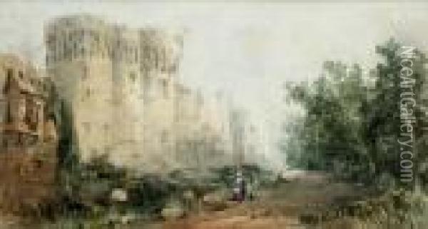 Vue Du Chateau De Dinan Oil Painting - Ciceri, Eugene