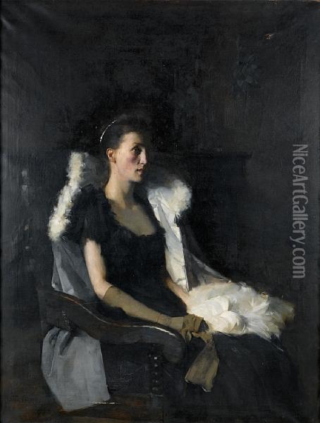 Portrait Of Ethel Grace Bolitho, Nee Macleod Oil Painting - Frank Bramley