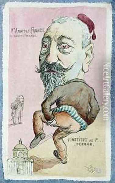 Caricature of Monsieur Anatole France 1844-1924 of the French Academy after 1896 Oil Painting - Orens