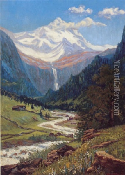 Alpine Landscape Oil Painting - George Eastman Cook