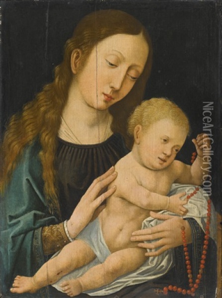 The Virgin And Child Oil Painting - Bernaert (Barend) van Orley