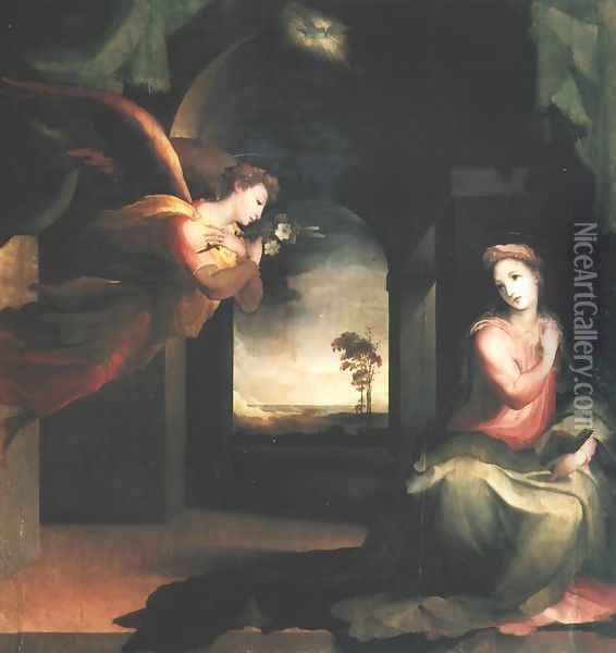 Annunciation Oil Painting - Domenico Beccafumi