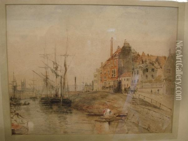 Shipping In Bristol Harbour Oil Painting - Samuel Cook Of Plymouth
