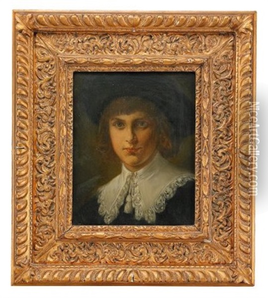 Portratt Av Ung Man I Barockdrakt Oil Painting - Julius Johann Ferdinand Kronberg