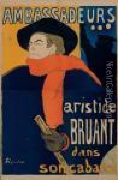 Ambassadeurs: Aristide Bruant (d. 343; W. P4; Adr. 3) Oil Painting - Henri De Toulouse-Lautrec