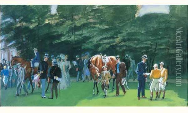 Paddock Oil Painting - Maurice Taquoy
