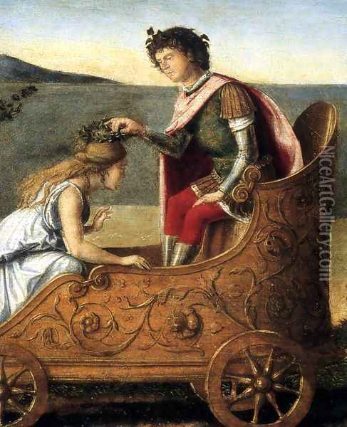 The Marriage of Bacchus and Ariadne (detail) Oil Painting - Giovanni Battista Cima da Conegliano