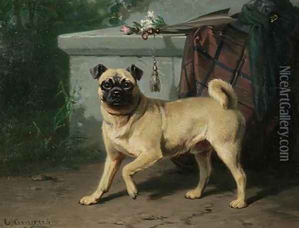 Pug Oil Painting - Conradyn Cunaeus