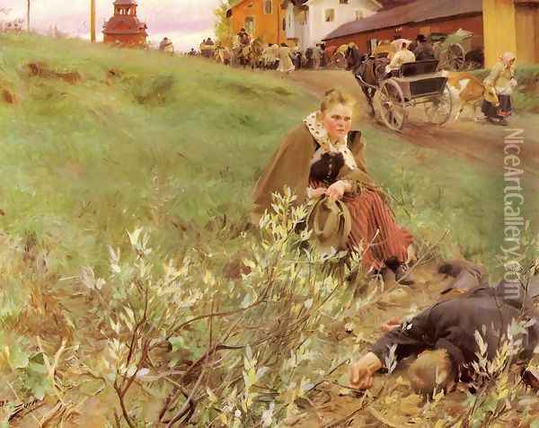 Mora Marknad (The Mora Fair) Oil Painting - Anders Zorn