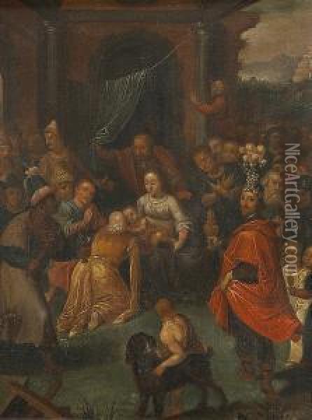 The Adoration Of The Magi Oil Painting - Cornelis de Baellieur