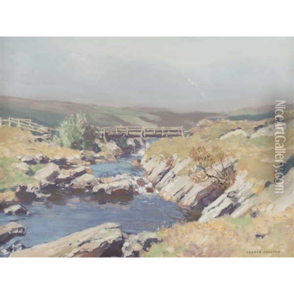 Bridge Over The Stream Oil Painting - George Houston