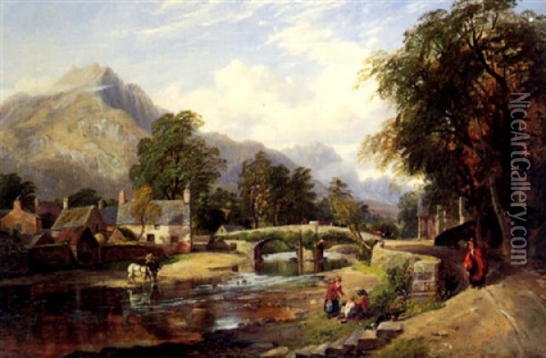 Beddgelert, North Wales Oil Painting - Arthur Perigal the Younger