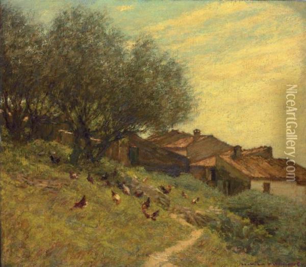 A Hillside Village In Provence Oil Painting - Henry Herbert La Thangue