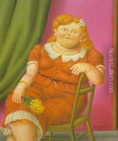 Woman Seated 1997 Oil Painting - Fernando Botero