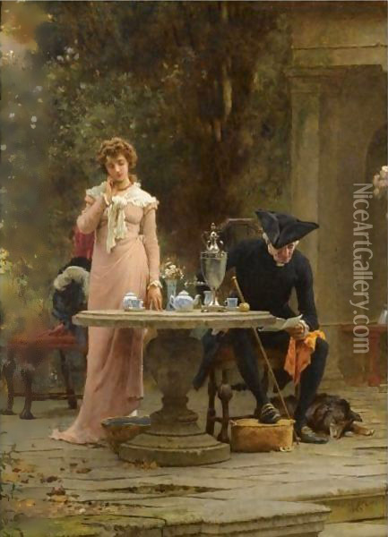 An Offer Of Marriage Oil Painting - Marcus Stone