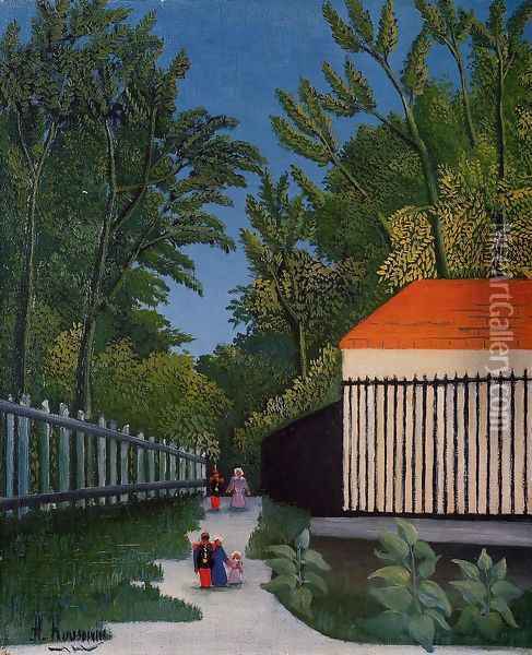 Walking In The Parc Montsouris Oil Painting - Henri Julien Rousseau