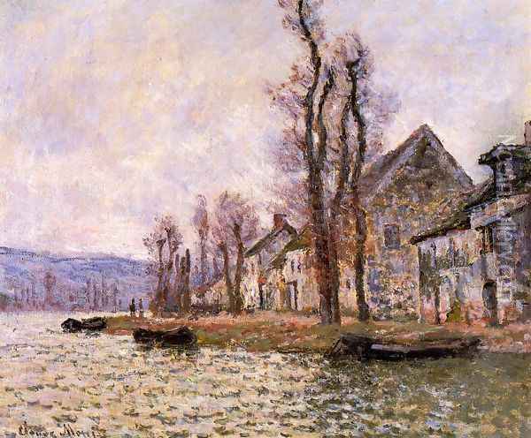 The Bend Of The Seine At Lavacourt Winter Oil Painting - Claude Oscar Monet