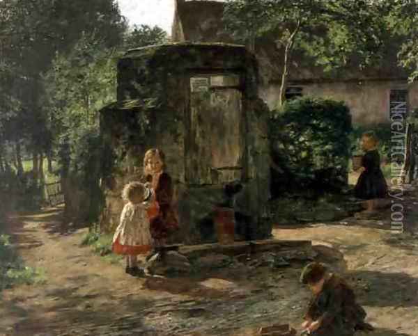 The Old Pump Well, c.1862-63 Oil Painting - William McTaggart