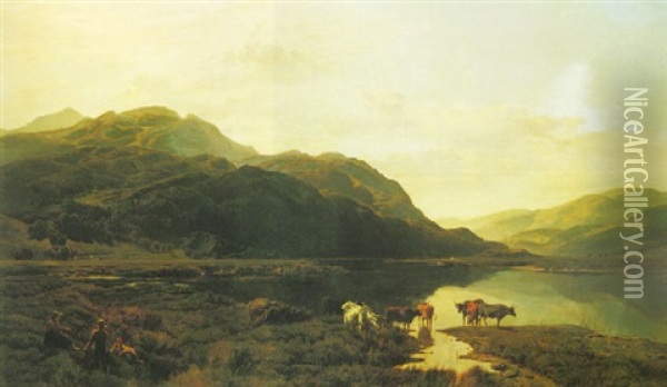 View Of Snowden From Llanberis Pass Oil Painting - Sidney Richard Percy