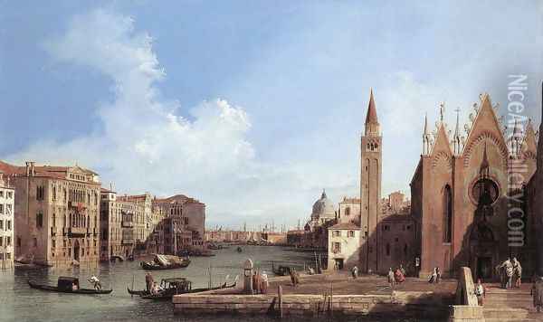 Grand Canal- from Santa Maria della Carità to the Bacino di San Marco 1730-33 Oil Painting - (Giovanni Antonio Canal) Canaletto