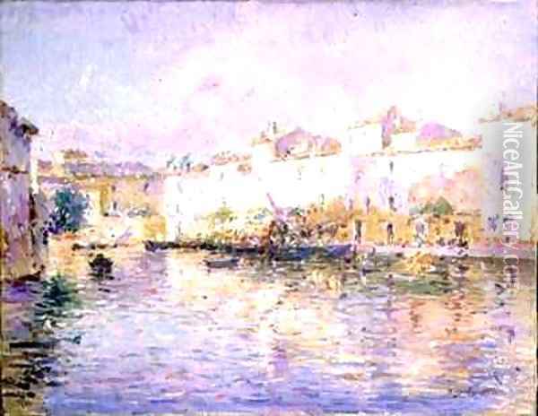 The Quay Oil Painting - Julien Gustave Gagliardini