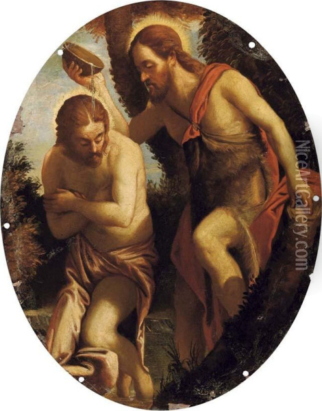 Il Battesimo Di Cristo Oil Painting - Pietro Damini