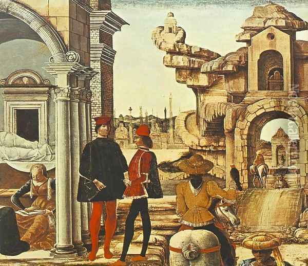Griffoni Polyptych Predella (detail) Oil Painting - Ercole de' Roberti