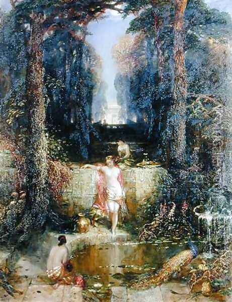 The Bathers Oil Painting - Alfred Woolmer