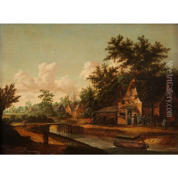 Landscape With Cottage Oil Painting - Nicolaes Molenaer