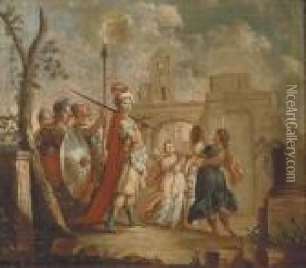 The Entrance Of Alexander The Great Into Babylon Oil Painting - Francesco Fontebasso