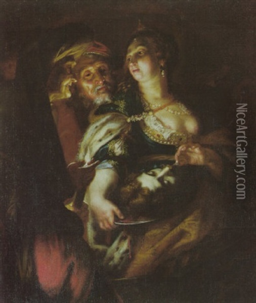 Salome Mit Dem Haupt Des Heiligen Johannes Oil Painting - Joachim von Sandrart the Elder