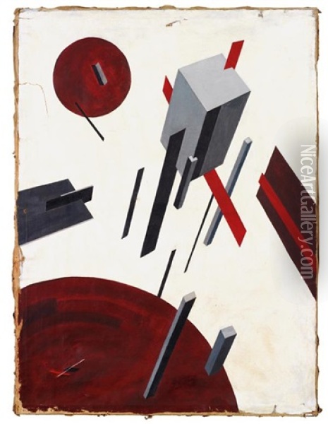 Proun 5 A Oil Painting - El Lissitzky