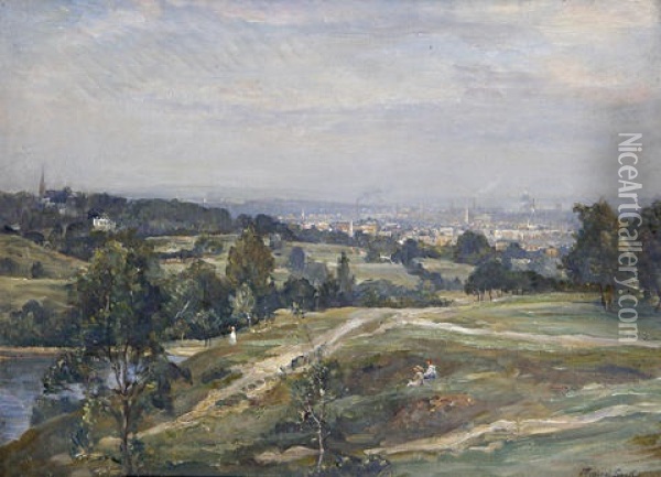 View From Vale Of Heath - Hampstead Heath Oil Painting - James Herbert Snell