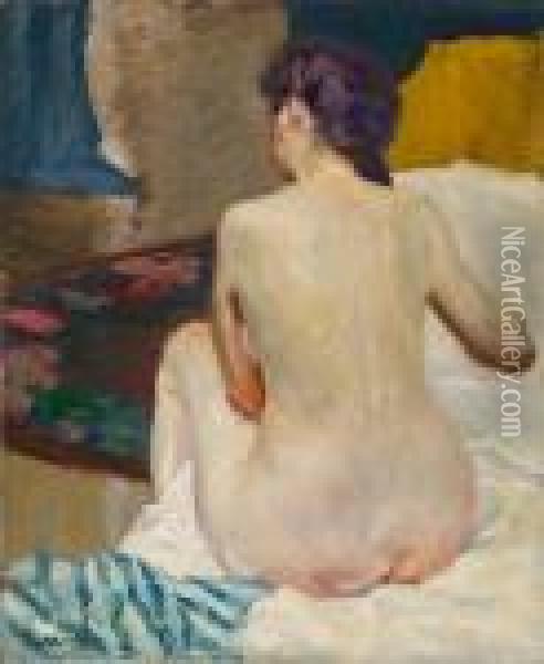 Weiblicher Ruckenakt Vor Oil Painting - Edward Alfred Cucuel