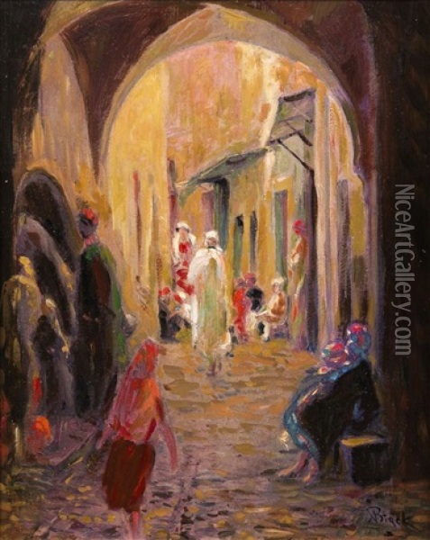 Ruelle Dans La Casbah Oil Painting - Alphonse Birck