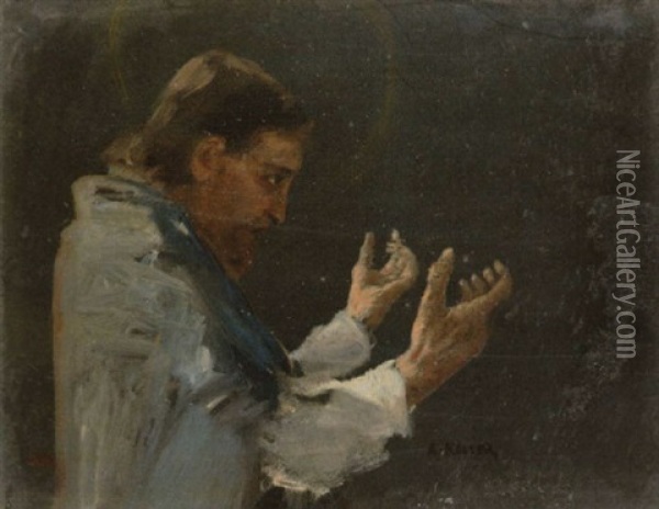Beschworende Geste Oil Painting - Albert von Keller