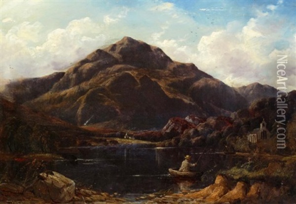Loch Achray Oil Painting - John Joseph Hughes