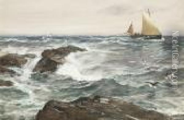 A Lee Shore Oil Painting - Charles Napier Hemy