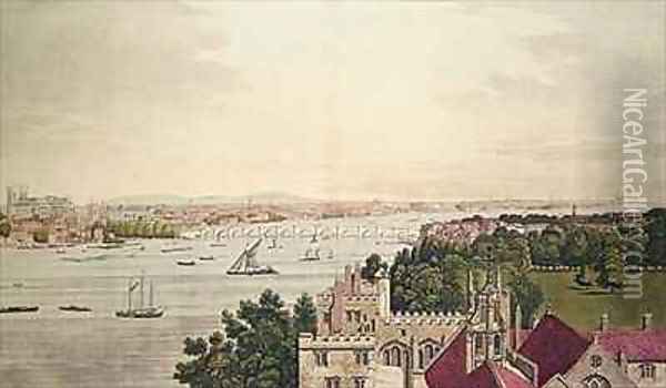 View of London from Lambeth Oil Painting - Joseph Farington