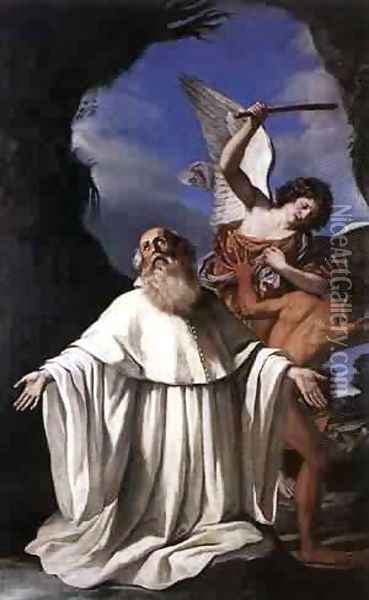 St Romuald 1640-41 Oil Painting - Guercino