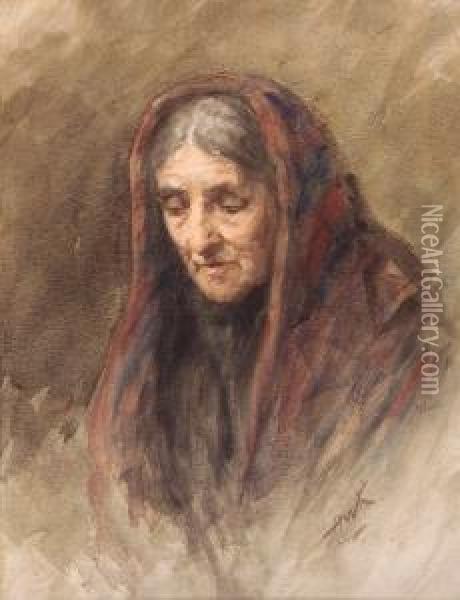 Granny Oil Painting - Henry Wright Kerr