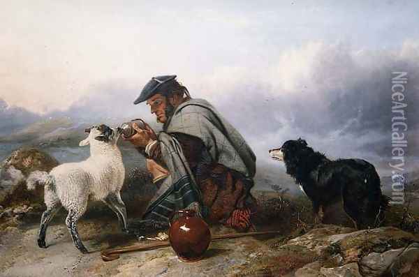 The Sick Lamb, 1853 Oil Painting - Richard Ansdell
