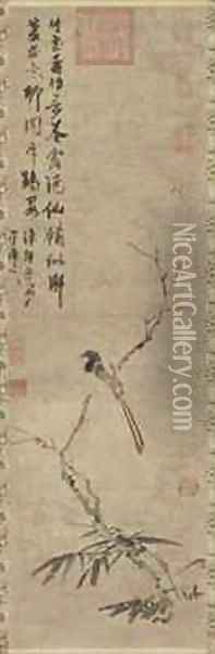 Bird on Branch Ming Dynasty Oil Painting - Yue Dai