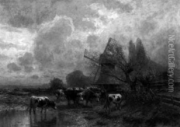 Viehweide Bei Dordrecht Oil Painting - Karl Plock