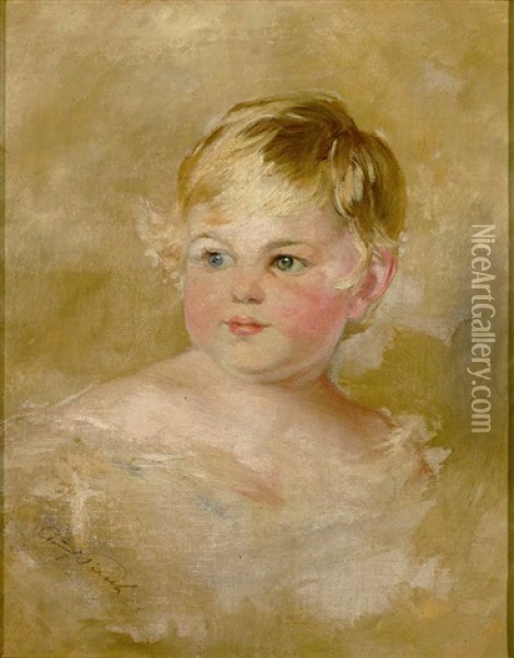 Portrait Eines Kleinkindes Oil Painting - Adolf Pirsch