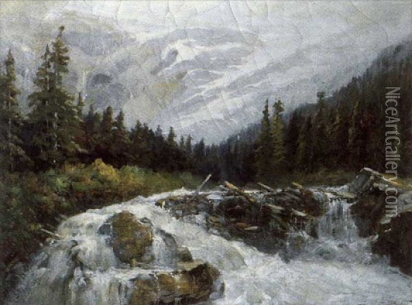 Rapids In The Rockies Oil Painting - Frederic Marlett Bell-Smith