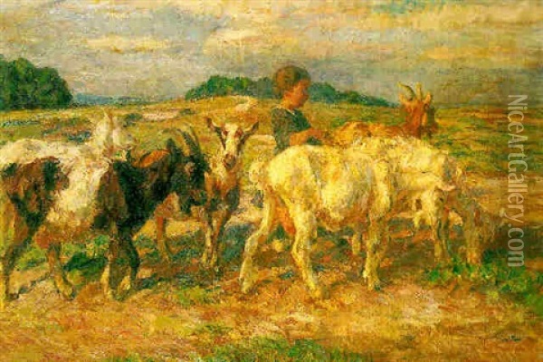 The Goatherd Oil Painting - Ernst Paul