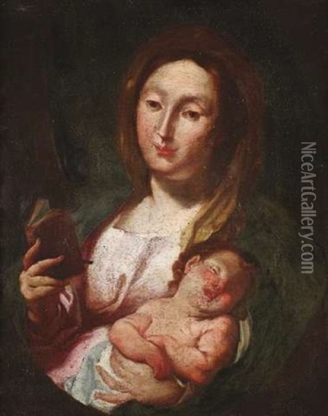 Madonna Mit Kind Oil Painting - Karel Skreta