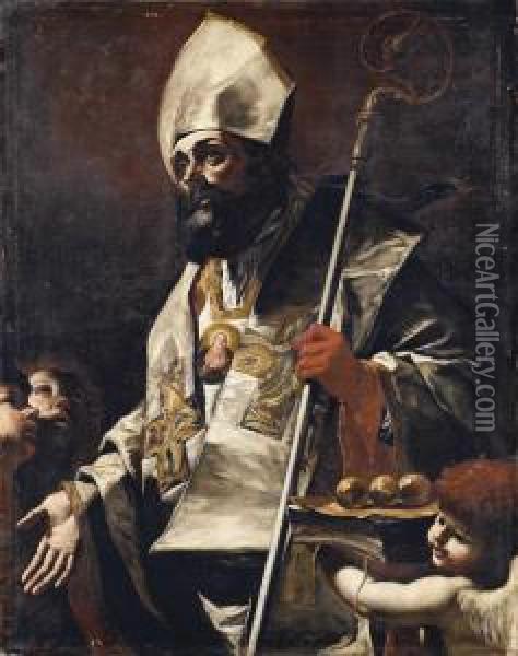 San Nicola Oil Painting - Gregorio Preti