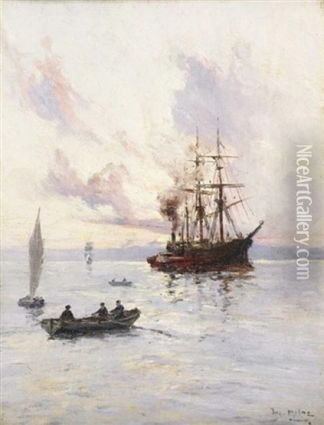 Replenishing The Fleet Oil Painting - Joe Milne